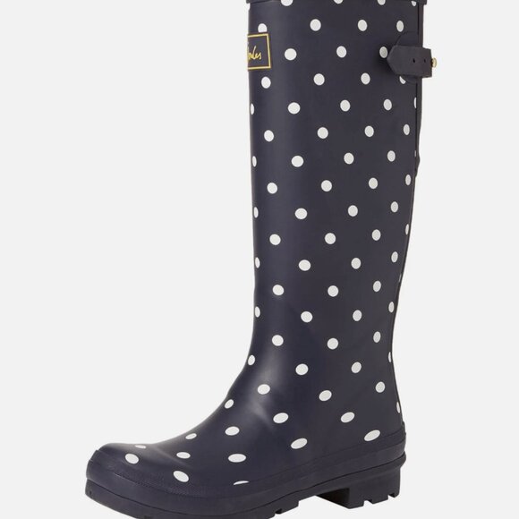 Joules Welly Print, Women's Rain Boots, French Navy Spot, Size US / 37 EU - Picture 1 of 7